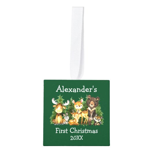 Baby's eerste kerstvietjes Deer Foto Decoratie (Voorkant)