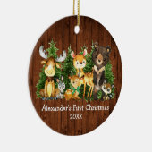 Baby's eerste kerstvietjes Der Green Bow Keramisch Ornament (Rechts)