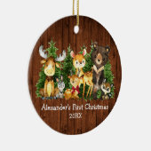 Baby's eerste kerstvietjes Der Red Bow Keramisch Ornament (Rechts)