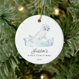 Baby's Eerste Kerstzegel Keramisch Ornament