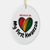 Baby's eerste Kwanzaa-versiering Keramisch Ornament (Rechts)