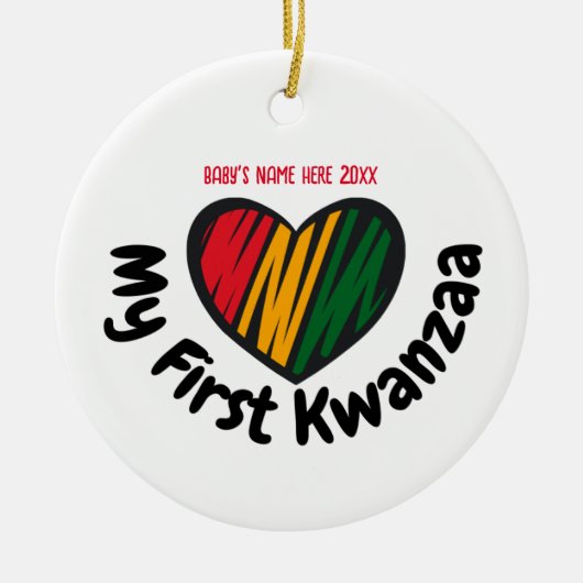 Baby's eerste Kwanzaa-versiering Keramisch Ornament (Voorkant)