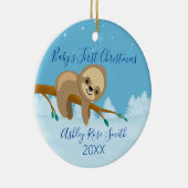 Baby's eerste leuke kerstwinter keramisch ornament (Rechts)