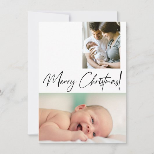Baby's eerste Merry Christmas Custom Foto Geboorte Feestdagenkaart (Voorkant)