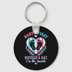 Baby's eerste Moederdag op de binnenkant zwangere Sleutelhanger