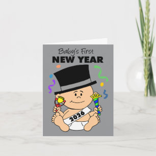 Baby's eerste nieuwjaar 2026 Confetti Feestdagen Kaart