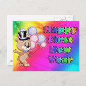 Baby's eerste nieuwjaar Briefkaart (Voorkant / Achterkant)
