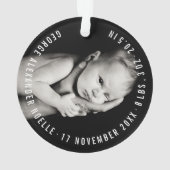 Baby's Eerste O Zalig kerstfeest 2 Foto Ornament (achterkant)