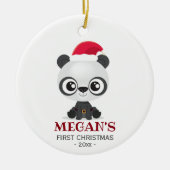 Baby's eerste ornament met Kerstmis Panda Beer (Voorkant)