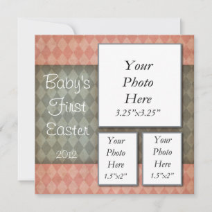 Baby's eerste paasfotokaart feestdagenkaart