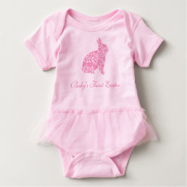 Baby's eerste paasroze hartbundel romper