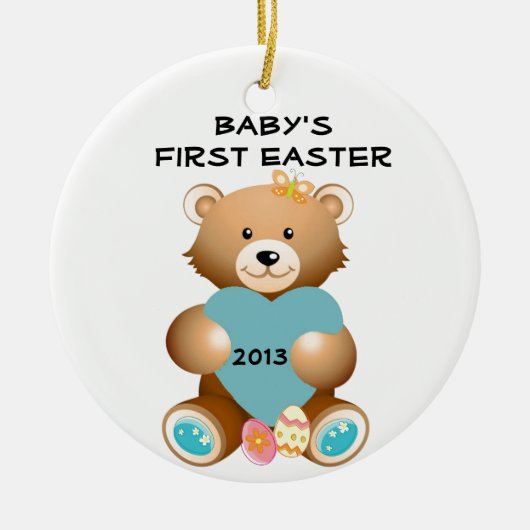 Baby's eerste paasteddybeer Ornament (Voorkant)