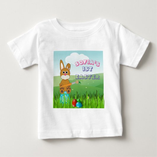 Baby's eerste Pasen eieren schilderen T-shirt (Voorkant)