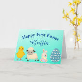 BABY'S EERSTE PASEN gevouwen Wenskaart Kaart (Gele Bloem)