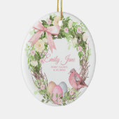 Baby's eerste Pasen Keramisch Ornament (Rechts)