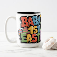 Baby's eerste Pasen Kleurrijke Blokletters & Ei