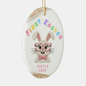 Baby's eerste Pasen Konijn Hart Bril Keramisch Ornament (Rechts)