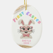 Baby's eerste Pasen Konijn Hart Bril Keramisch Ornament (Achterkant)