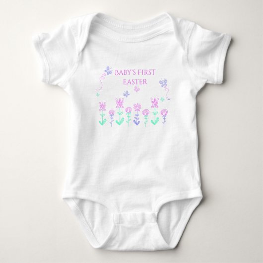 Baby's eerste Pasen Lente Tuin Rompertje Romper (Voorkant)