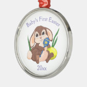Baby's eerste Pasen met Cartoon Bunny Metalen Ornament (Links)