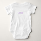 Baby's eerste Pasen met knuffel konijn paars Romper (Achterkant)