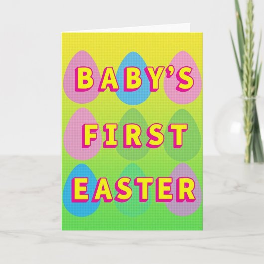 Baby's eerste Pasen nep goud folie kaart (Voorkant)