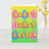 Baby's eerste Pasen nep goud folie kaart (Gele Bloem)