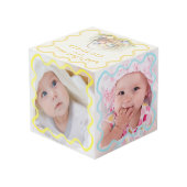 Baby's eerste Pasen Pastelkleurige Aangepaste Foto Kubus (Achter hoekig)