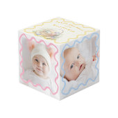 Baby's eerste Pasen Pastelkleurige Aangepaste Foto Kubus (Voorkant hoekig)