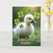 Baby's Eerste Pasen Scènekaart Kaart (Gele Bloem)