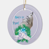 Baby's Eerste Pygmy Goat Wreath Holiday Ornament (Links)