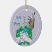 Baby's Eerste Pygmy Goat Wreath Holiday Ornament (Rechts)