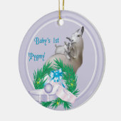 Baby's Eerste Pygmy Goat Wreath Holiday Ornament (Links)