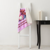 Baby's eerste roze en rode teddybeer sherpa deken (In situ)