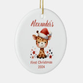 Baby's eerste schattige kerst Giraffe baby Animal Keramisch Ornament (Rechts)