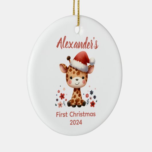 Baby's eerste schattige kerst Giraffe baby Animal Keramisch Ornament (Rechts)