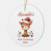 Baby's eerste schattige kerst Giraffe baby Animal Keramisch Ornament (Links)