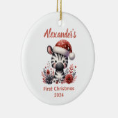 Baby's eerste schattige kerst Zebra baby Dier Keramisch Ornament (Rechts)