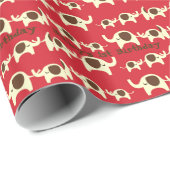 Baby's eerste schattige olifantenpatroon op de eer cadeaupapier (Rol Hoek)