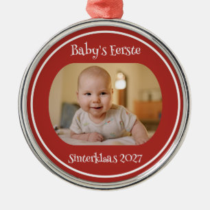 Baby's Eerste Sinterklaas Ornament m/ Foto en Jaar