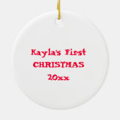 BABY'S EERSTE SOCK MONKEY ORNAMENT PERSONALISEERD (Achterkant)