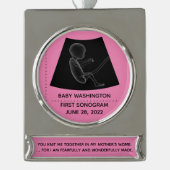 Baby's eerste Sonogram - Verzilverd Banner Ornament (Voorkant)