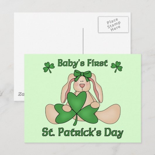 Baby's eerste St. Patrick's Day Briefkaart (Voorkant / Achterkant)