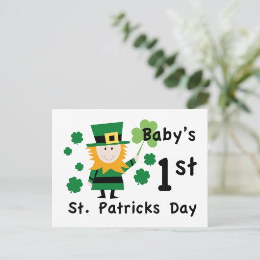 Baby's eerste St. Patrick's Day Briefkaart (Staand voorkant)