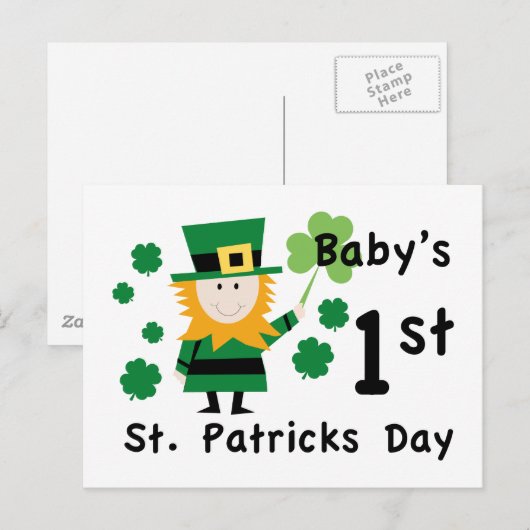 Baby's eerste St. Patrick's Day Briefkaart (Voorkant / Achterkant)