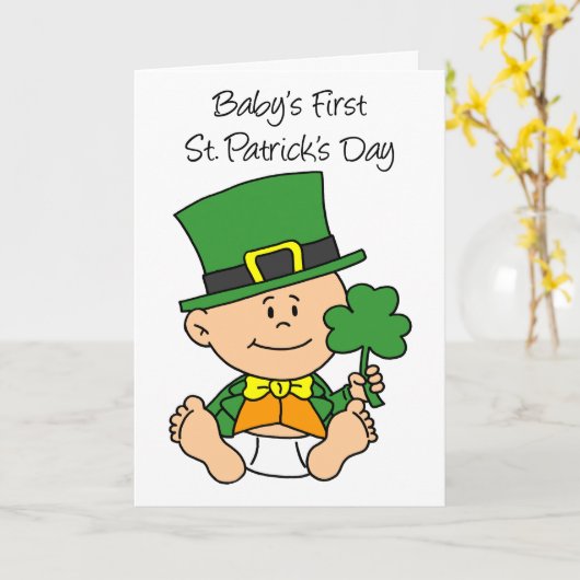 Baby's eerste St Patrick's Day-Kaart Kaart (Gele Bloem)