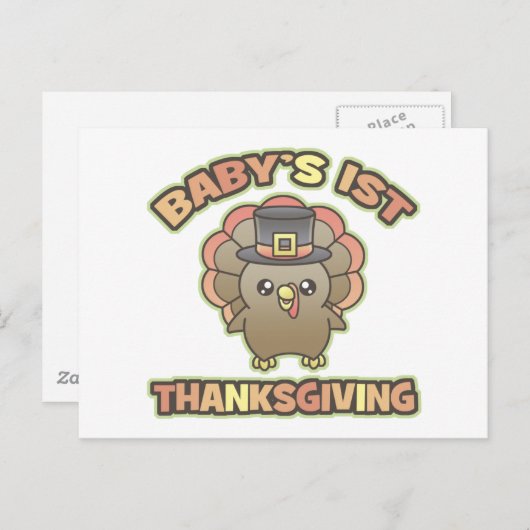 Baby's eerste Thanksgiving briefkaart (Voorkant / Achterkant)