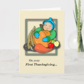 Baby's eerste Thanksgiving Feestdagen Kaart (Voorkant)