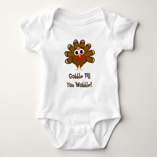 Baby's eerste Thanksgiving Gobble tot je wiebelt Romper (Voorkant)
