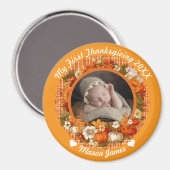 Baby's Eerste Thanksgiving Herfst Bloem Foto Magneet (Voorkant / Achterkant)
